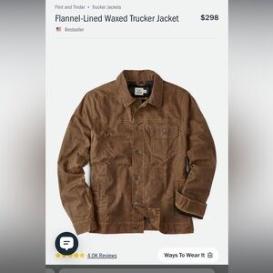 Flint and Tinder Men's Brown Waxed Shirt Jacket